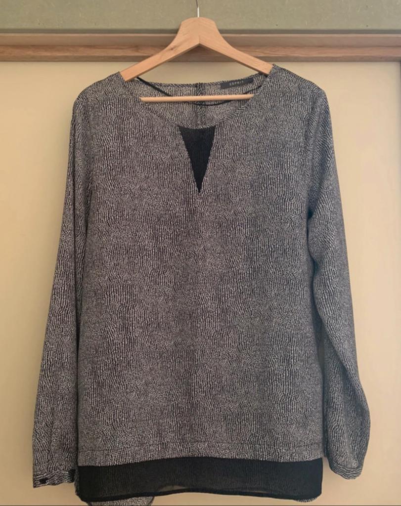 Blouse zwart wit merk Esprit maat L, Wit, Maat 42/44 (L), Ophalen of Verzenden, Zo goed als nieuw