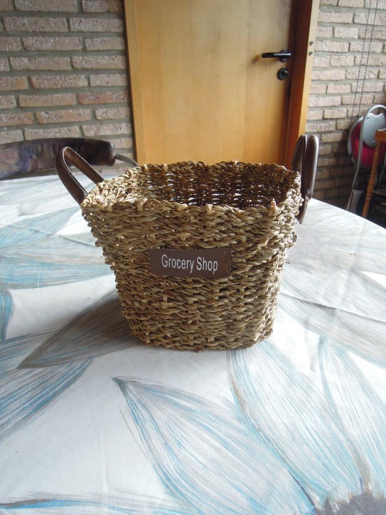 mandje riet koord15 x 15 x 15 grocery shop, Mand, Vierkant, Ophalen of Verzenden, Zo goed als nieuw