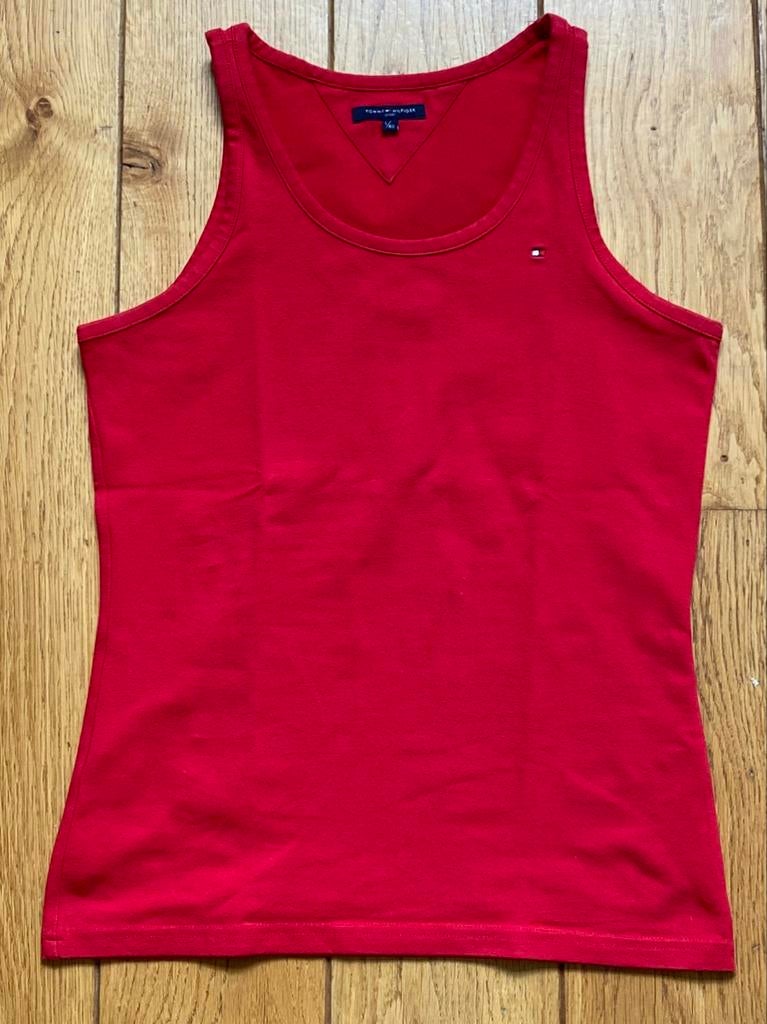 Top rouge Tommy Hilfiger pour femme taille 40, Comme neuf, Envoi, Rouge, Sans manches
