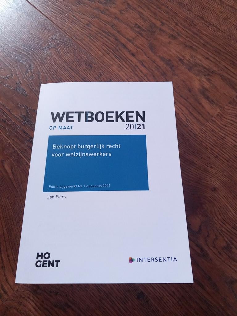 Jan Fiers - Beknopt burgerlijk recht voor welzijnswerkers, Boeken, Ophalen of Verzenden, Zo goed als nieuw, Jan Fiers