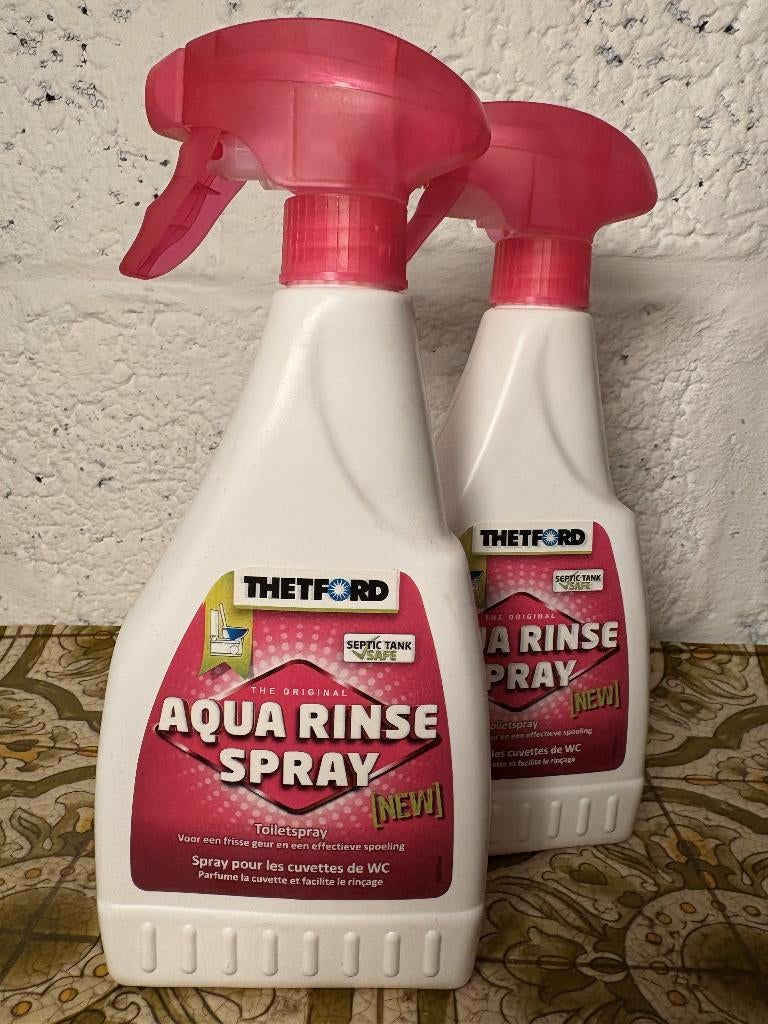 2 toiletspray's Aqua Rince voor caravan wc of gewone wc, Caravans en Kamperen, Ophalen