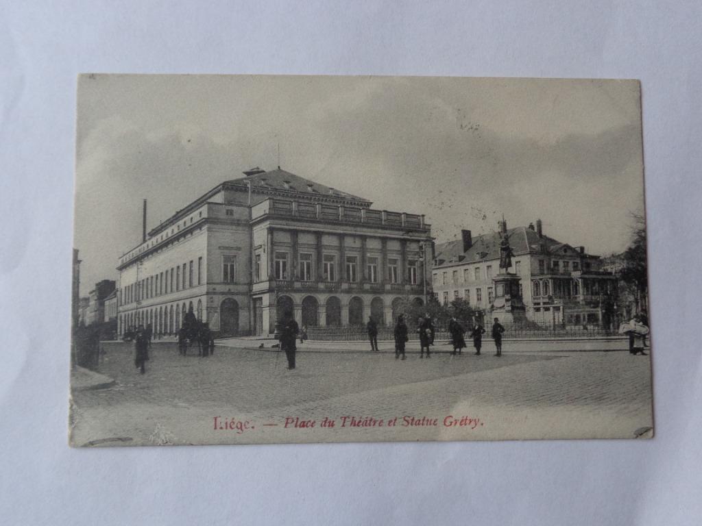 1 ancienne carte postale de Liège (Place du Théâtre), Enlèvement, Liège
