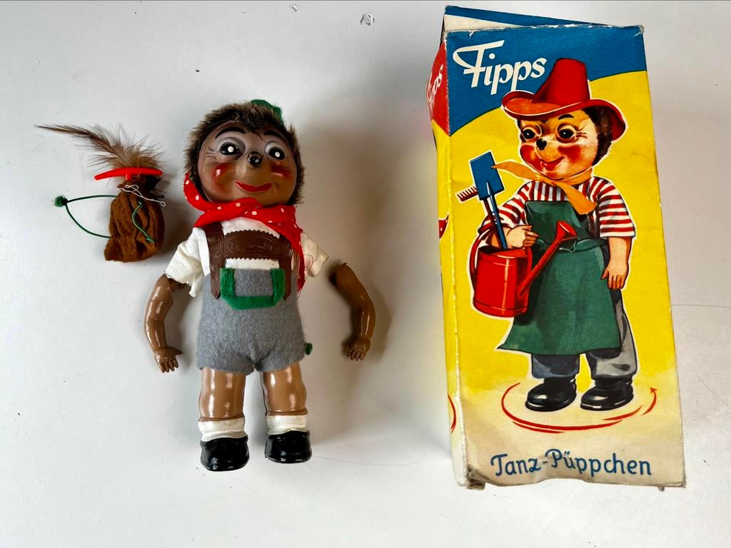 FIPPS Vintage Steiff Mecki Dancing Doll Hedgehog 1950s, Verzamelen, Ophalen of Verzenden, Nieuw, Pop