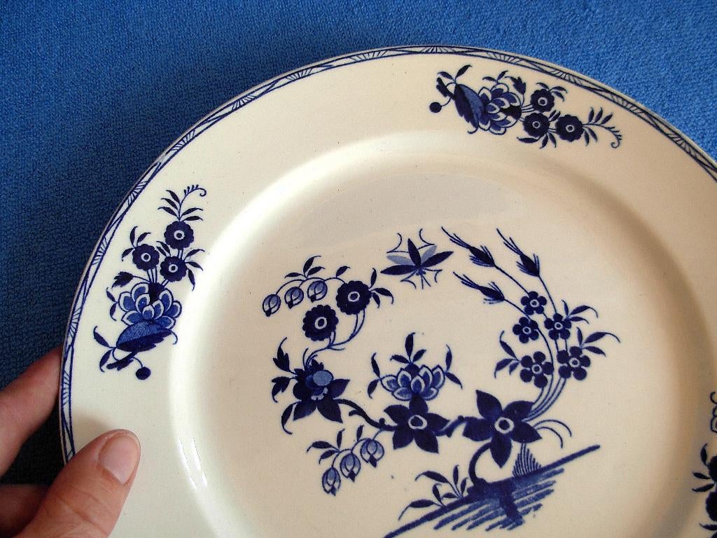 6 Platte borden Grand Bouquet van Boch - 24 cm, Antiek en Kunst, Antiek | Servies los, Ophalen of Verzenden