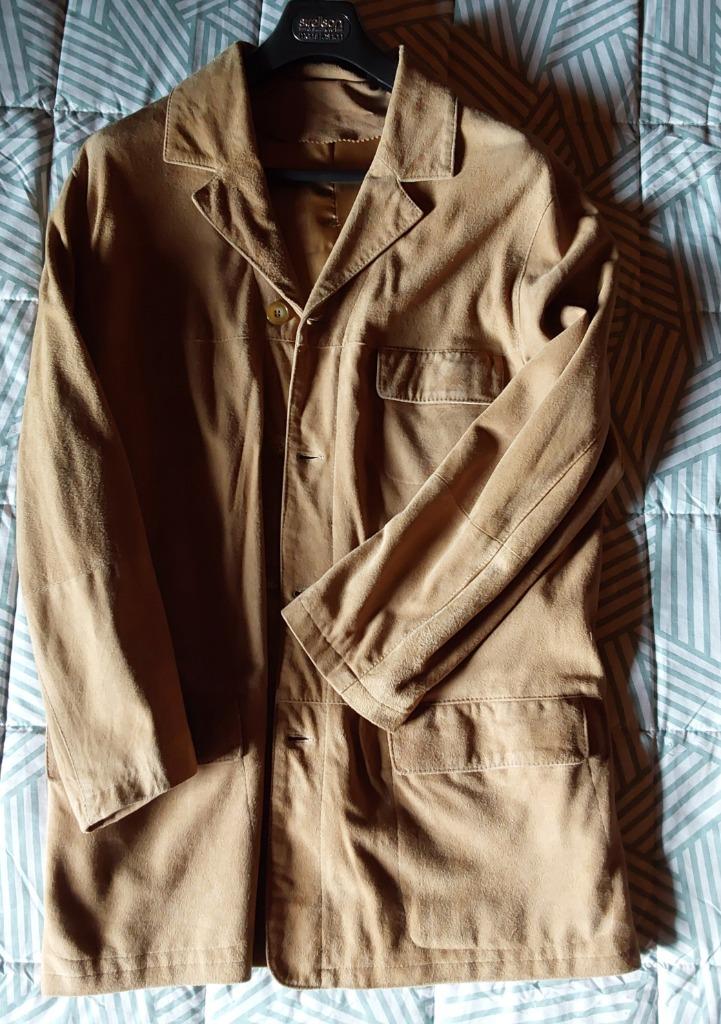 Veste en daim souple, italien, 100% neuf, homme, Enlèvement ou Envoi, Neuf, Taille 52/54 (L), Beige