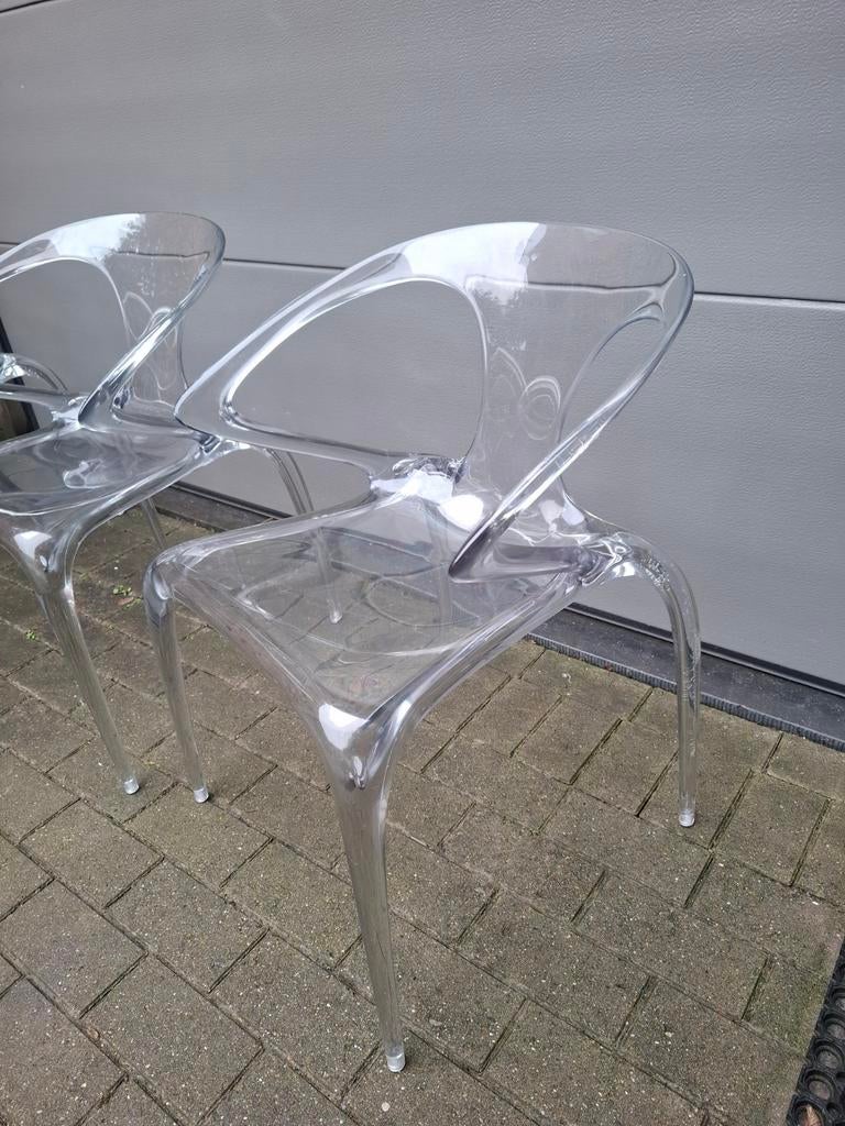 Lot 2 chaises AVA roche bobois cristal, Enlèvement, Utilisé, Synthétique, Deux