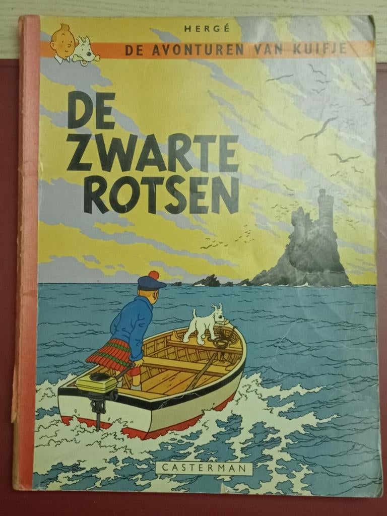 Kuifje-De zwarte rotsen versie (1966), Boeken, Stripverhalen, Gelezen, Eén stripboek, Ophalen of Verzenden