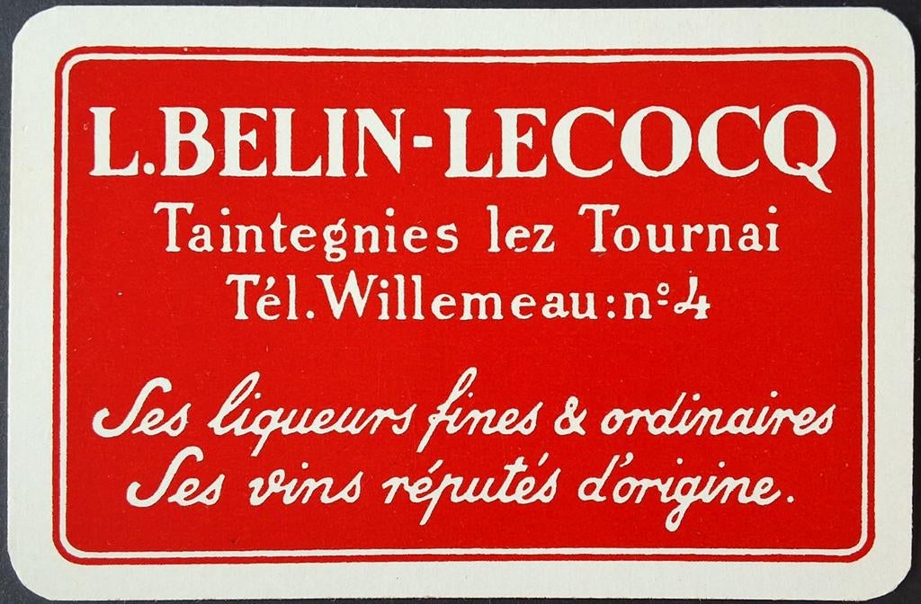 1 Speelkaart  L. Belin-Lecocq, Verzamelen, Ophalen of Verzenden
