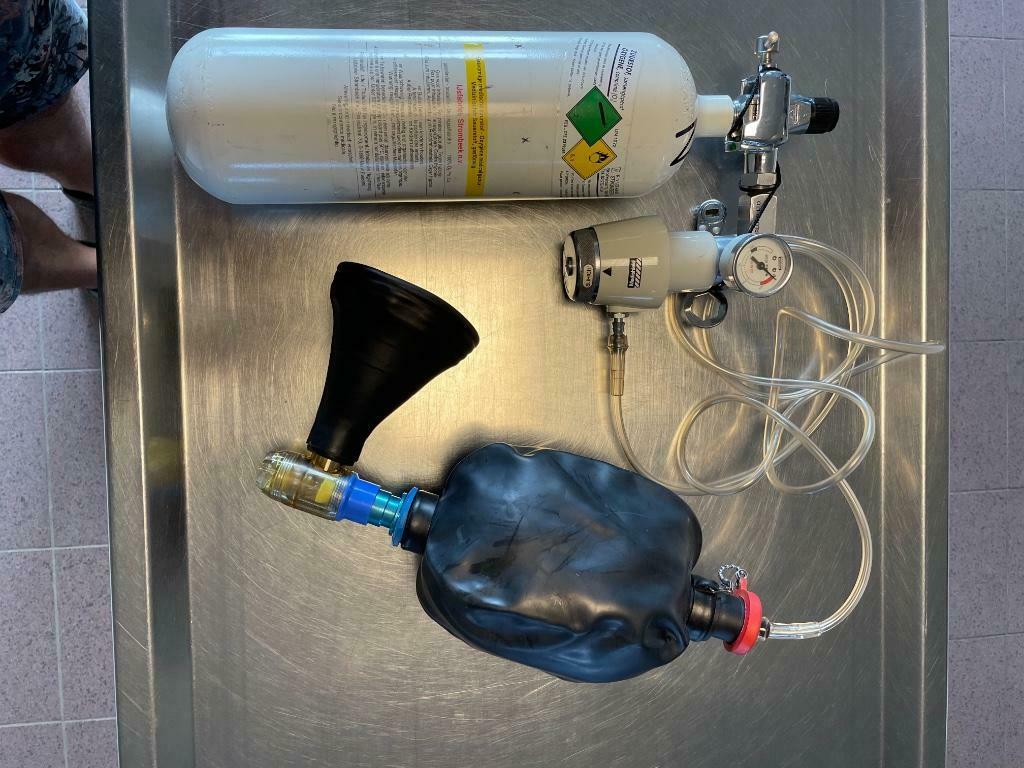 O2 fles met manometer, Diversen, Ophalen of Verzenden, Gebruikt