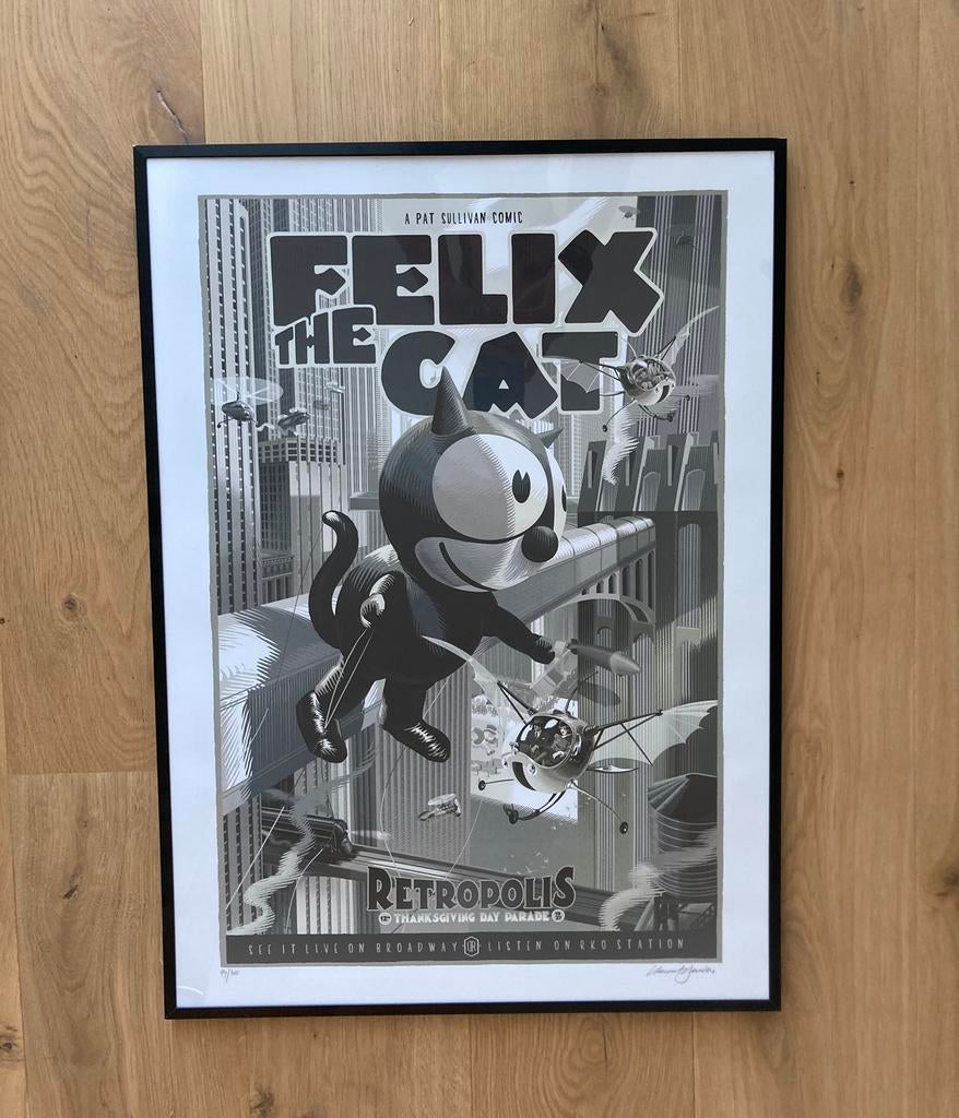 Laurent Durieux - Affiche signée Félix Le Chat, Enlèvement ou Envoi