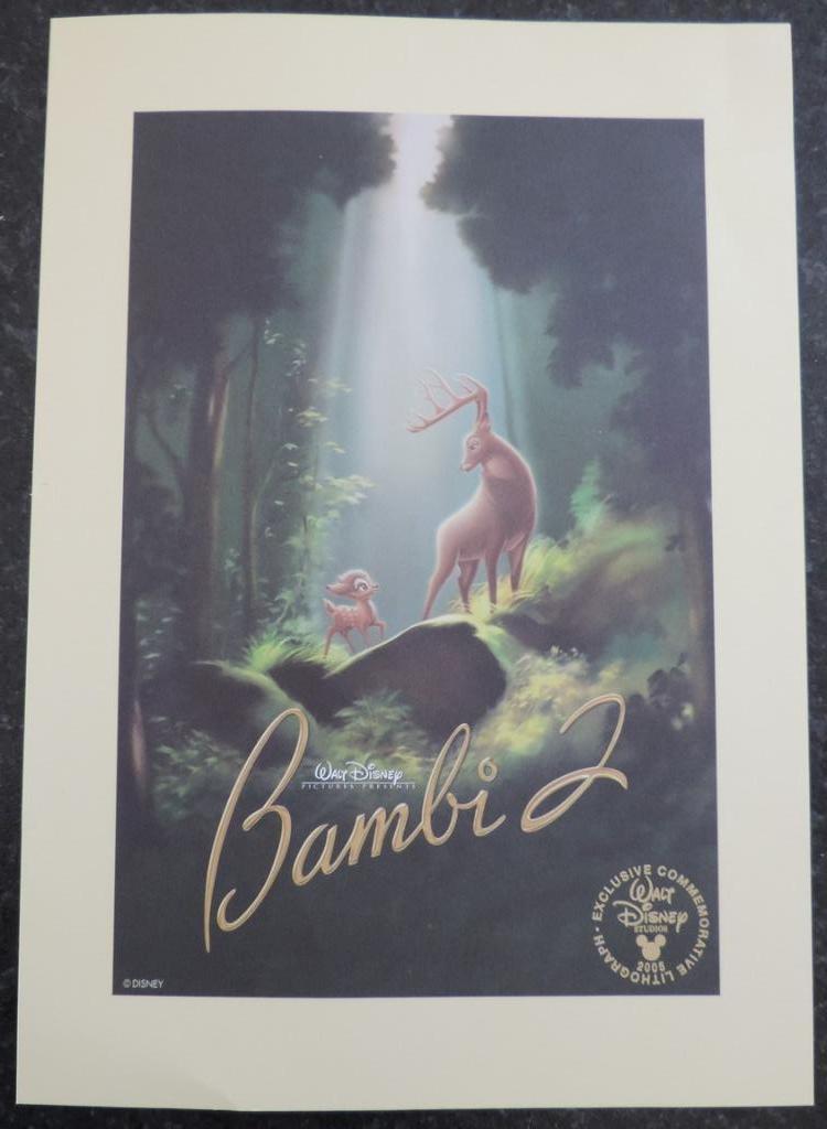 Lithographie Disney Bambi 2 (2005), Enlèvement ou Envoi, Bambi ou Dumbo, Neuf, Image ou Affiche