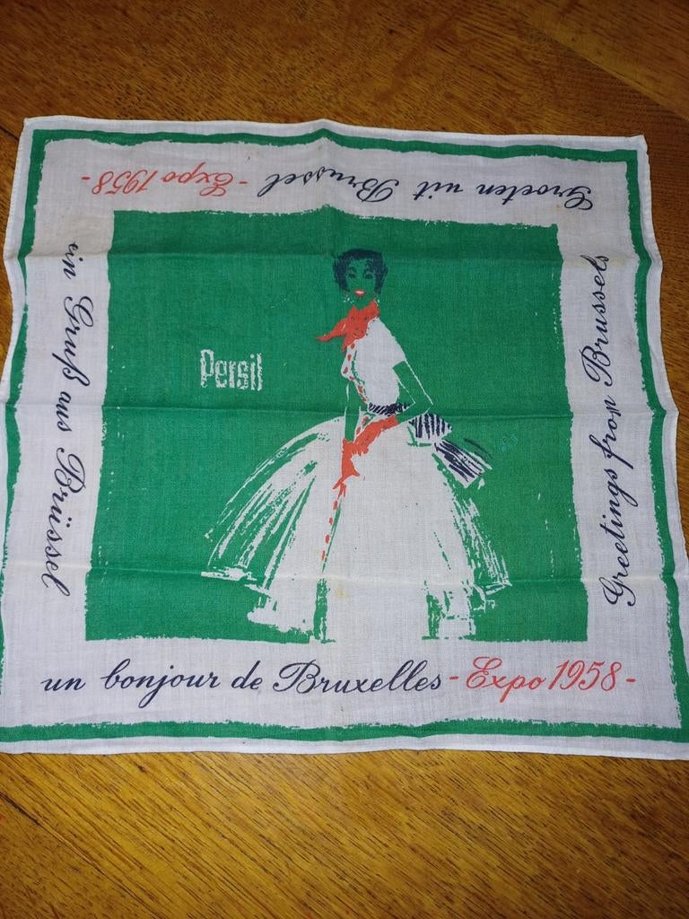 Expo 1958 Vintage reclamezakdoek, Ophalen