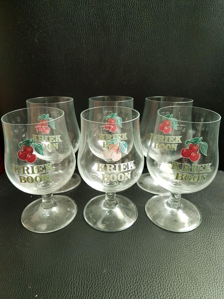 Bierglazen Kriek Boon 6 stuks, Ophalen, Gebruikt, Bierglas