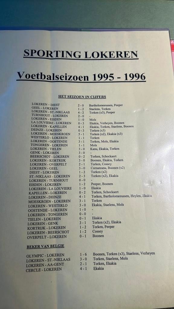 35 tickets Sporting Lokeren seizoen 95/96, Verzamelen, Sportartikelen en Voetbal, Verzenden, Gebruikt