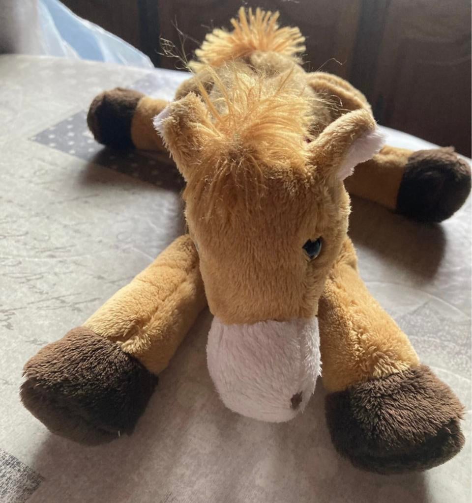 Knuffelpaard met geluidenen., Kinderen en Baby's, Speelgoed | Knuffels en Pluche, Ophalen of Verzenden, Gebruikt, Paard
