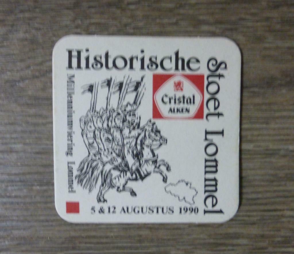 bierviltje cristal alken historische stoet lommel millennium, Verzamelen, Ophalen of Verzenden, Gebruikt, Viltje(s), Overige merken