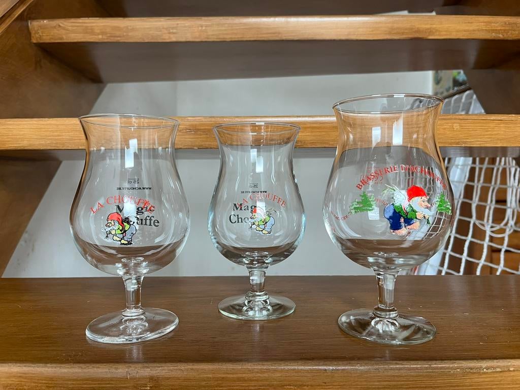 La Chouffe glazen - 3st., Ophalen, Nieuw, Bierglas