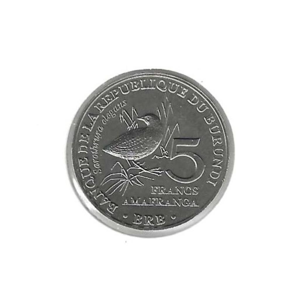 Burundi, 5 Francs 2014, Sarothrura elegans., Postzegels en Munten, Munten | Afrika, Ophalen of Verzenden, Burundi, Losse munt