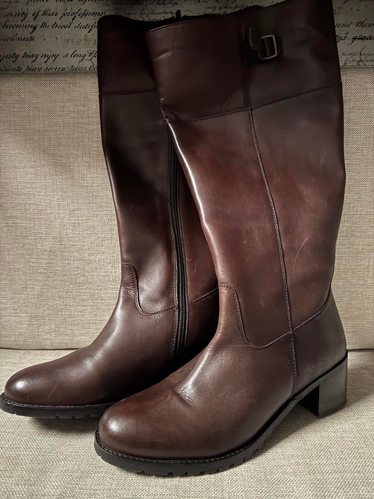 Hoge laarzen leder maat 43, Kleding | Dames, Ophalen, Hoge laarzen, Bruin, Nieuw