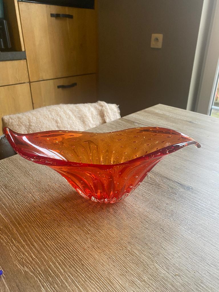 Glazen schaal (rood), Antiek en Kunst, Ophalen