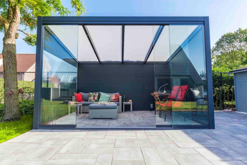 Carport Terrasoverkappingen en glazen schuifwanden veranda, Jardin & Terrasse, Décoration murale de jardin, Neuf, Enlèvement ou Envoi