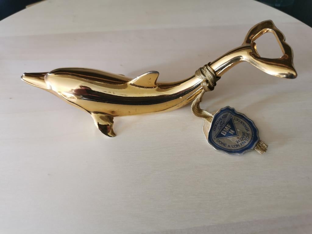 Ouvre-bouteille Dolphin Ouvre-bouteille BMF doré 24 carats, Enlèvement ou Envoi