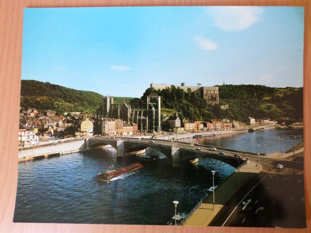 Photo panorama Huy Collégiale fort pont roi Baudouin Meuse, Collections, Cartes postales | Belgique, Enlèvement ou Envoi, Non affranchie