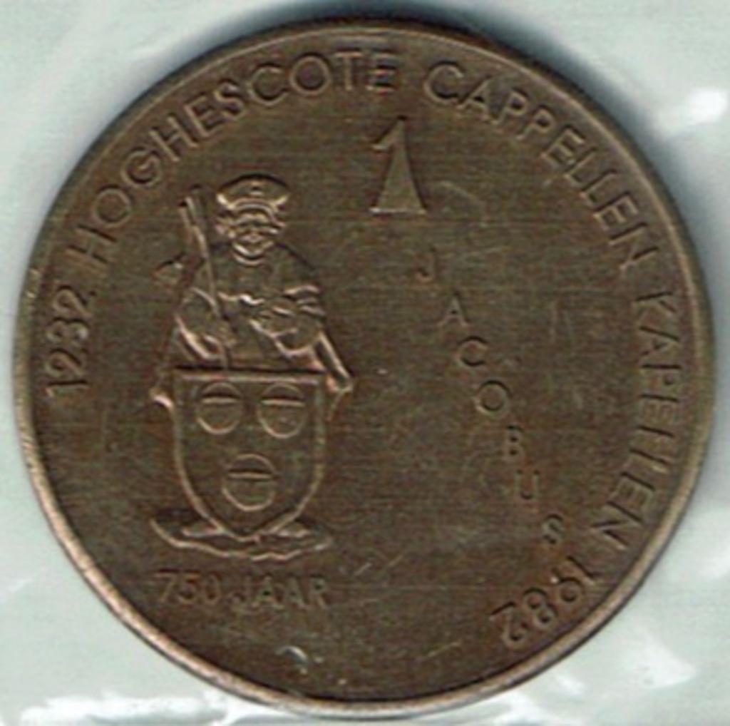 Gemeentepenning 1 Jacobus Kapellen 1982, Postzegels en Munten, Verzenden