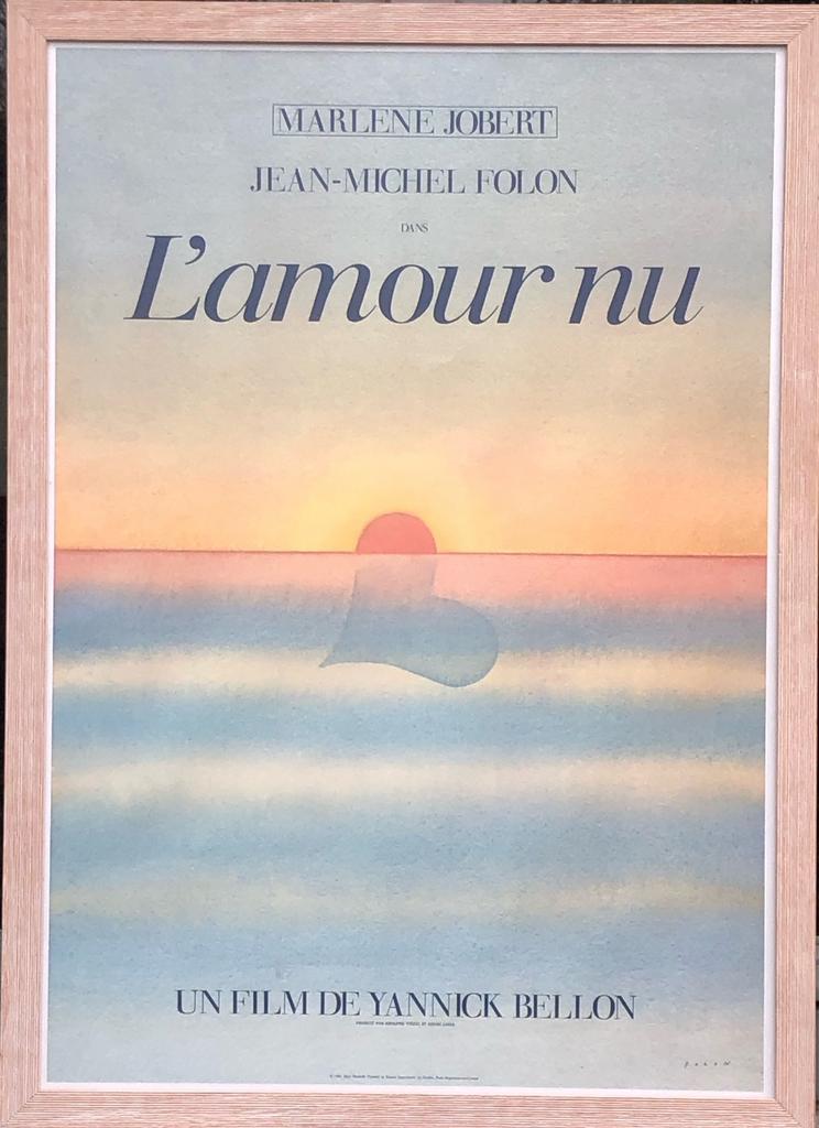 Affiche Folon film Amour nu, Rectangulaire vertical, Avec cadre, Comme neuf, Enlèvement