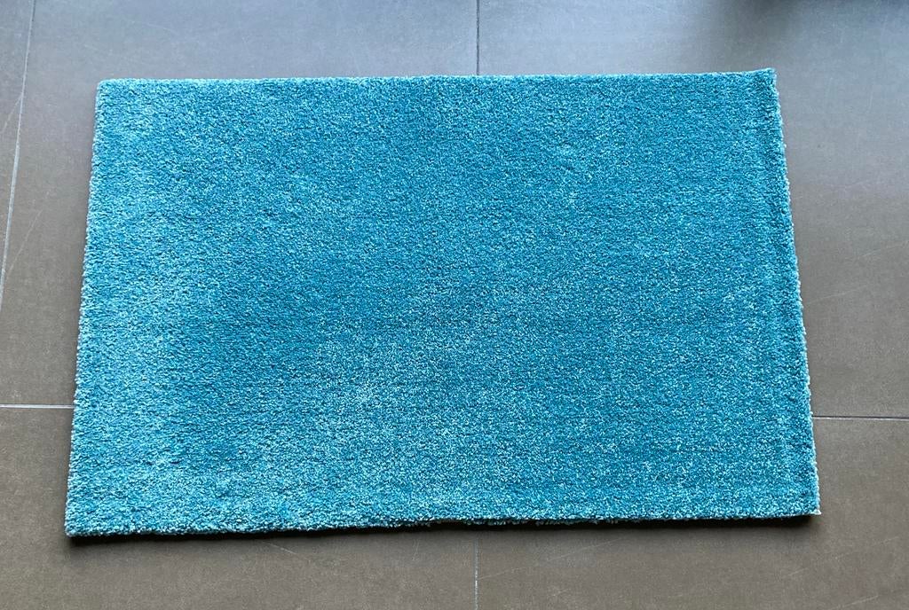 Blauw (Turquoise) tapijtje Ikea in nieuwstaat, Huis en Inrichting, Ophalen, 50 tot 100 cm, Blauw, Modern/eigentijds/eenvoudig
