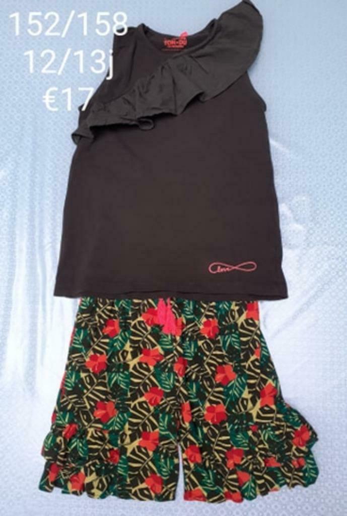 Ensemble d'été avec jupe pantalon aux accents fluo Tom Du, Enlèvement ou Envoi, Ensemble, Comme neuf, Tom Du