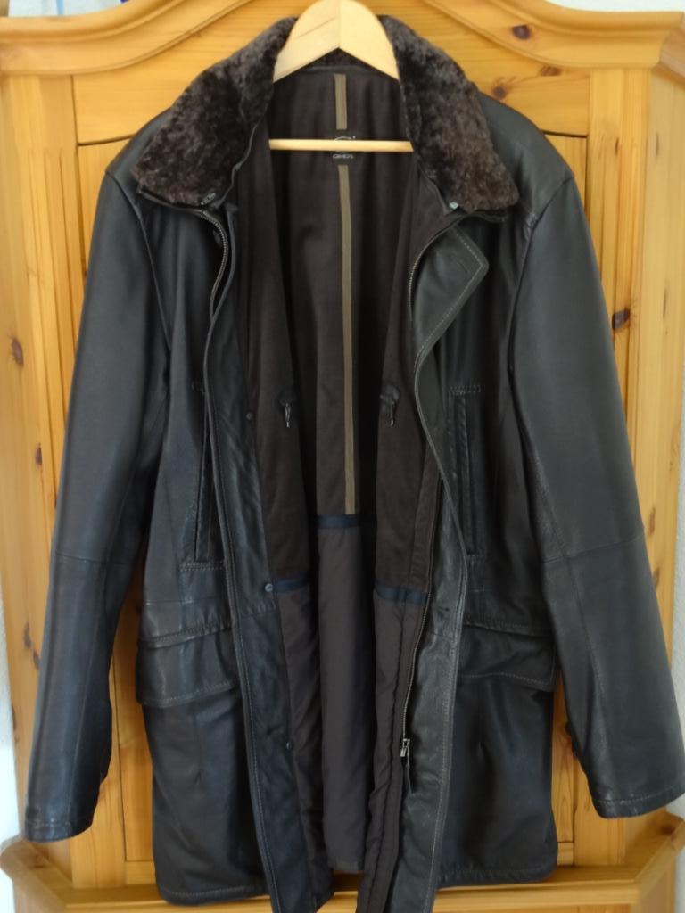 Lamslederen herenjas, Kleding | Heren, Jassen | Winter, Zo goed als nieuw, Maat 52/54 (L), Bruin, Ophalen