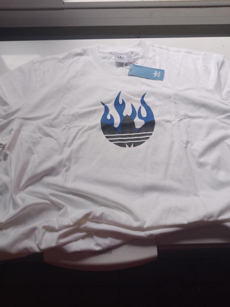 XXL adidas nieuw in plastiek flames logo tee, Kleding | Heren, Grote Maten, Verzenden, Wit, Shirt, Nieuw
