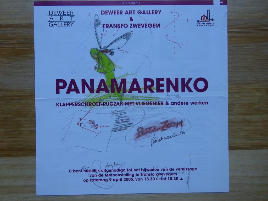 Panamarenko 2000 invitatie /folder Deweer Otegem, Enlèvement ou Envoi, Comme neuf, Dépliant