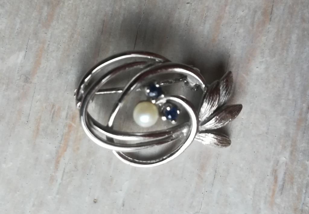 Broche décor floral, Bijoux, Sacs & Beauté, Broches, Enlèvement ou Envoi, Argent, Argent, Moins de 4 cm