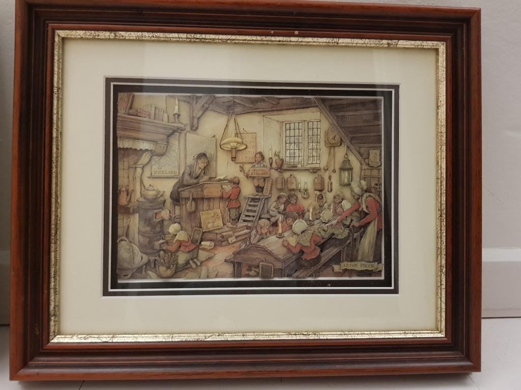 schilderijtjes Anton Pieck, Antiquités & Art, Art | Dessins & Photographie, Enlèvement ou Envoi