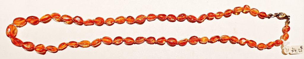 Collier de petites perles d'ambre naturelle NEUF, de 52 cm, Bijoux, Sacs & Beauté, Neuf, Pierre ou Minéral, Enlèvement ou Envoi