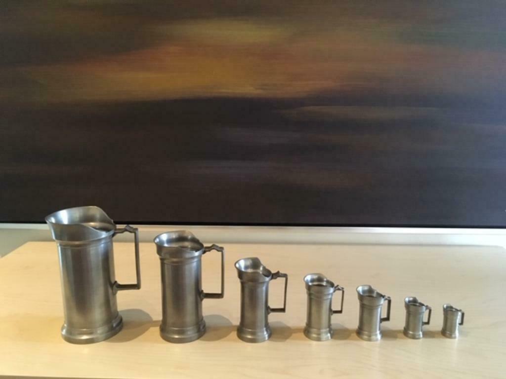 Tinnen karaffen set van 7 stuks, Antiek en Kunst, Antiek | Tin, Ophalen
