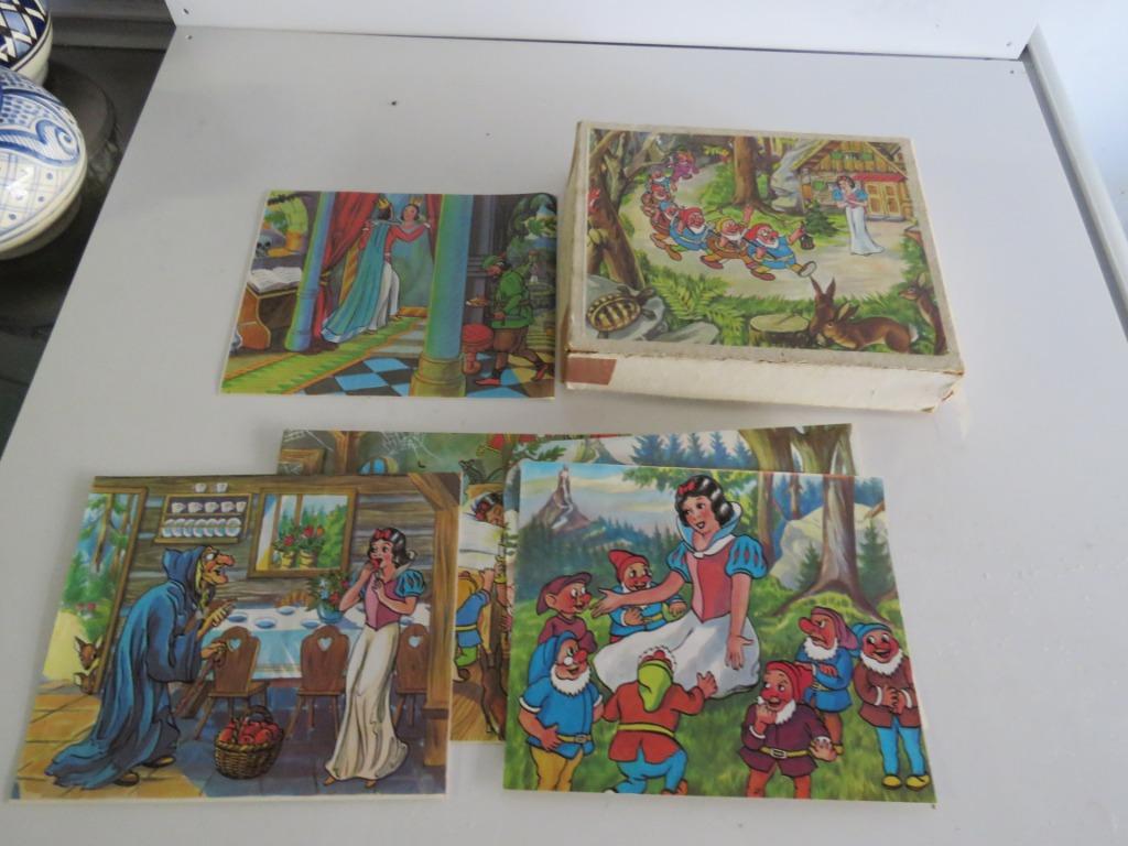 Vintage Disney Sneeuwwitje Blokpuzzel, Antiek en Kunst, Ophalen of Verzenden