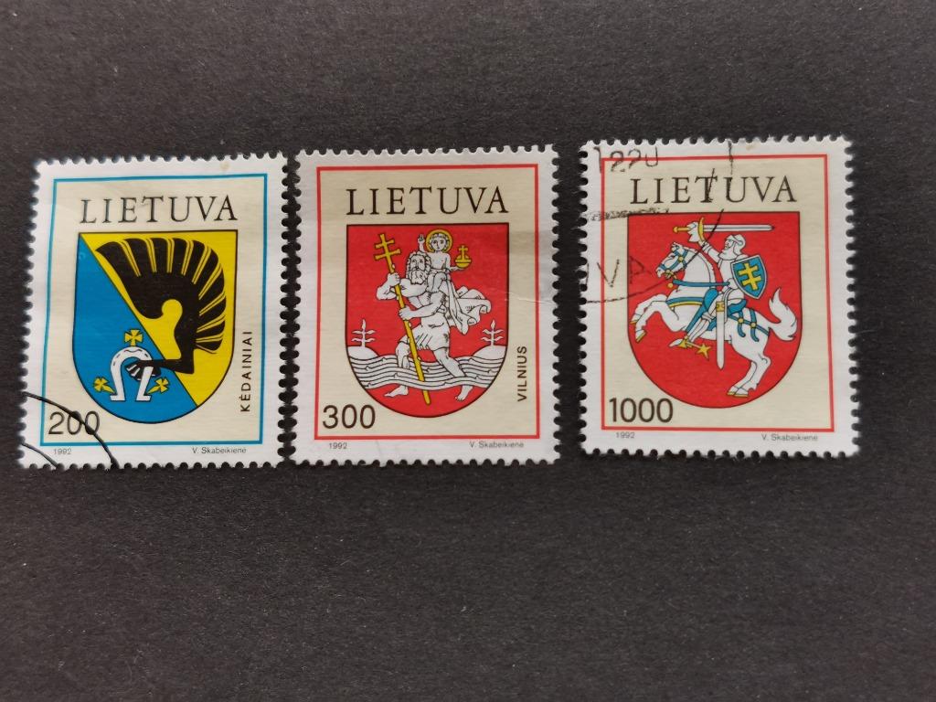 Litouwen 1992 - wapenschilden, Ophalen of Verzenden, Overige landen, Gestempeld