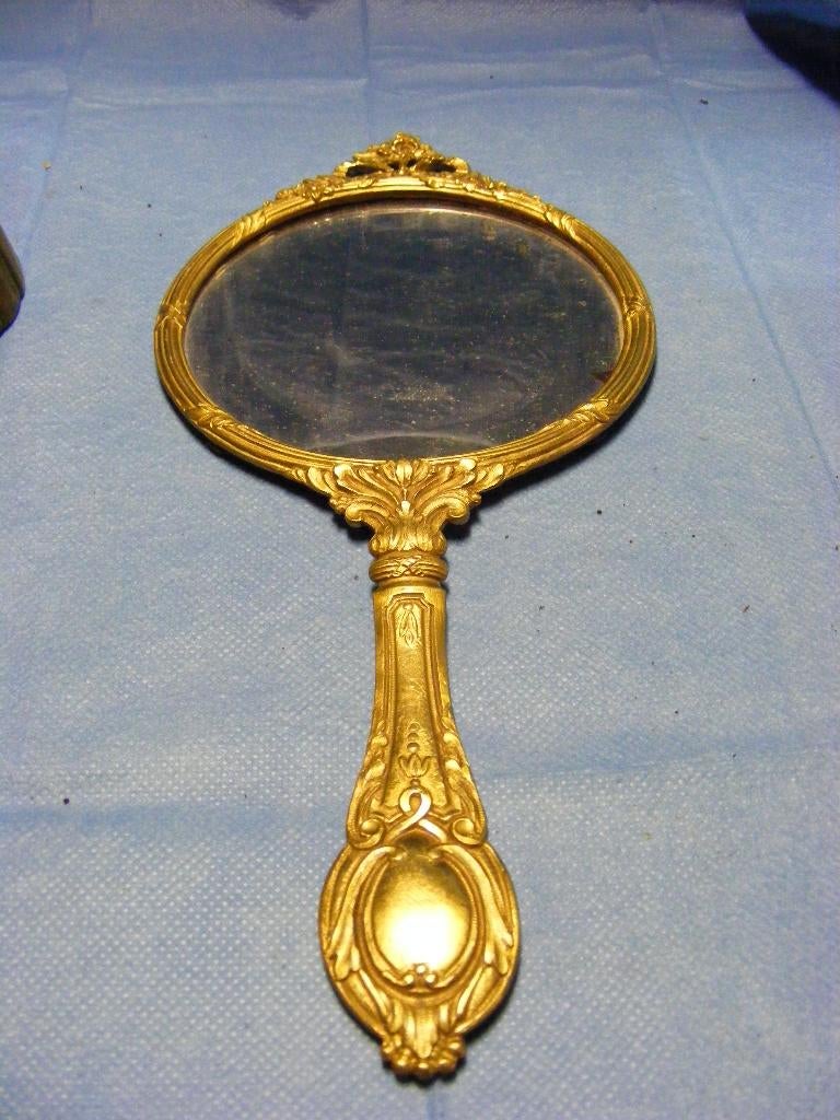 handspiegeltje+kaarsenpan+tafelbel+vijzel, Ophalen of Verzenden, Koper