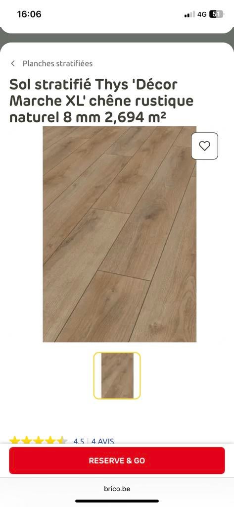 Parquet,Sol stratifié Thys 'Décor Marche XL' chêne rustique, Overige kleuren, Nieuw, 25 tot 50 m², Ophalen