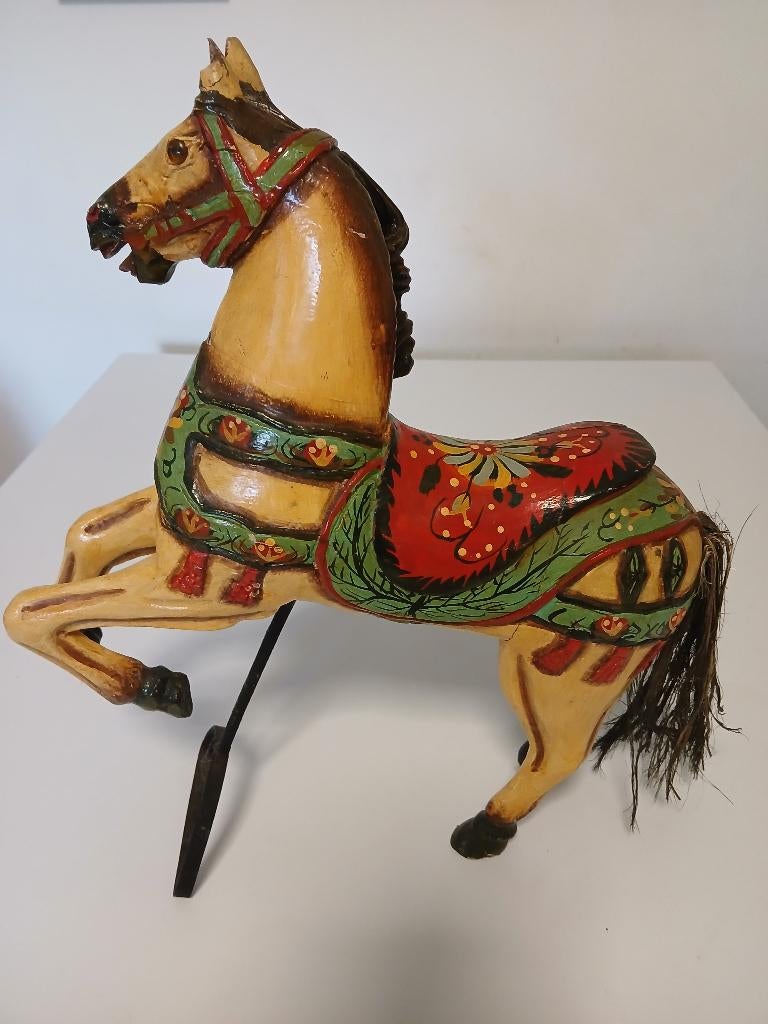 Vintage houten paard – decoratief verzamelobject 40cm, Antiek en Kunst, Ophalen