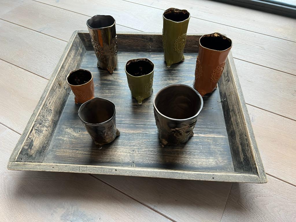 Exclusieve set nieuwe potten en vazen van Des Pots, Huis en Inrichting, Ophalen, Overige kleuren, Aardewerk of Porselein, Nieuw