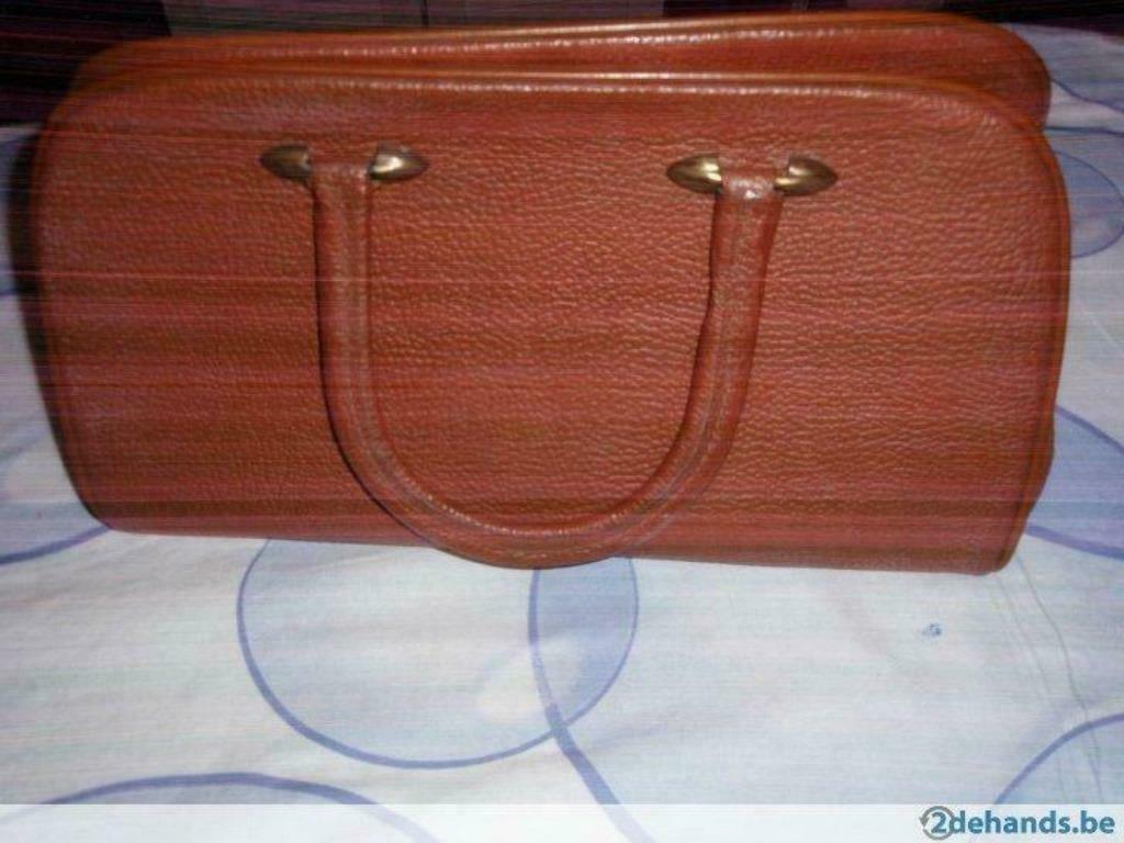 Vintage/retro bruine handtas, Ophalen, Gebruikt, Bruin, Handtas