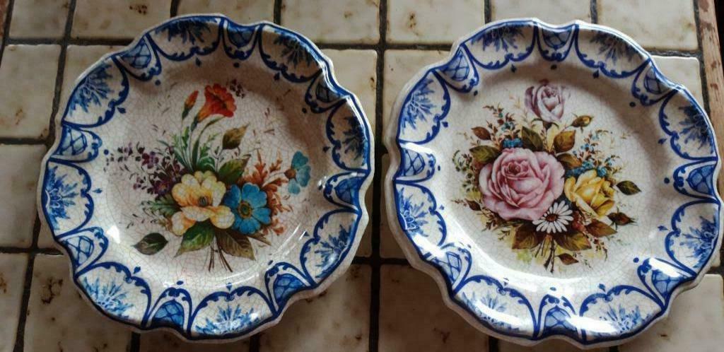 Assiettes décoratives vintage Lami italy 70', Enlèvement ou Envoi