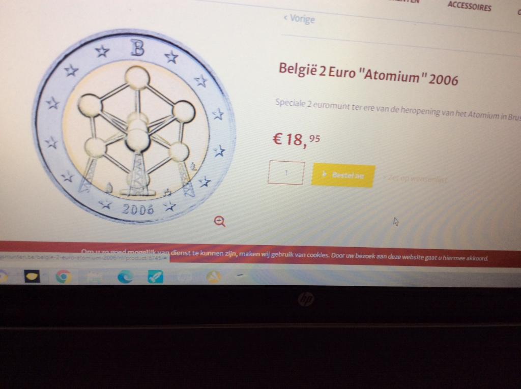 Euromunt speciaal voor EXPO 58. 2006.     €2 stuk.., Ophalen of Verzenden, Losse munt
