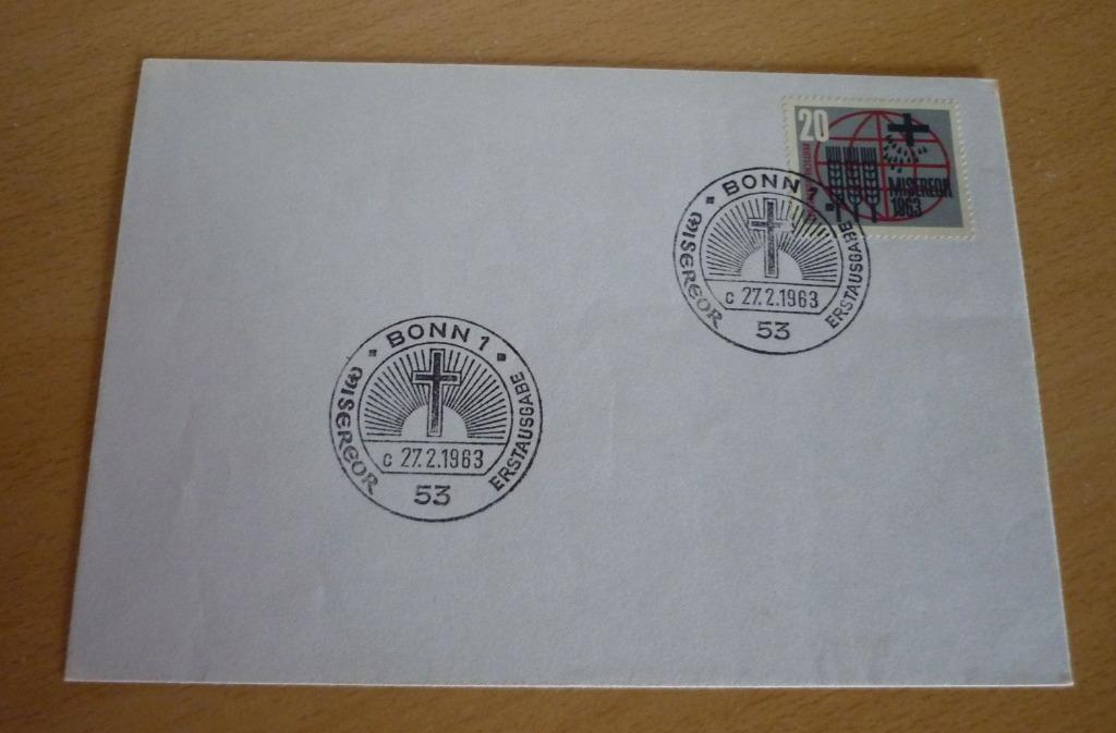 Gelegenheidspostzegel Deutsche Bundespost Misereor 1963, Enlèvement ou Envoi