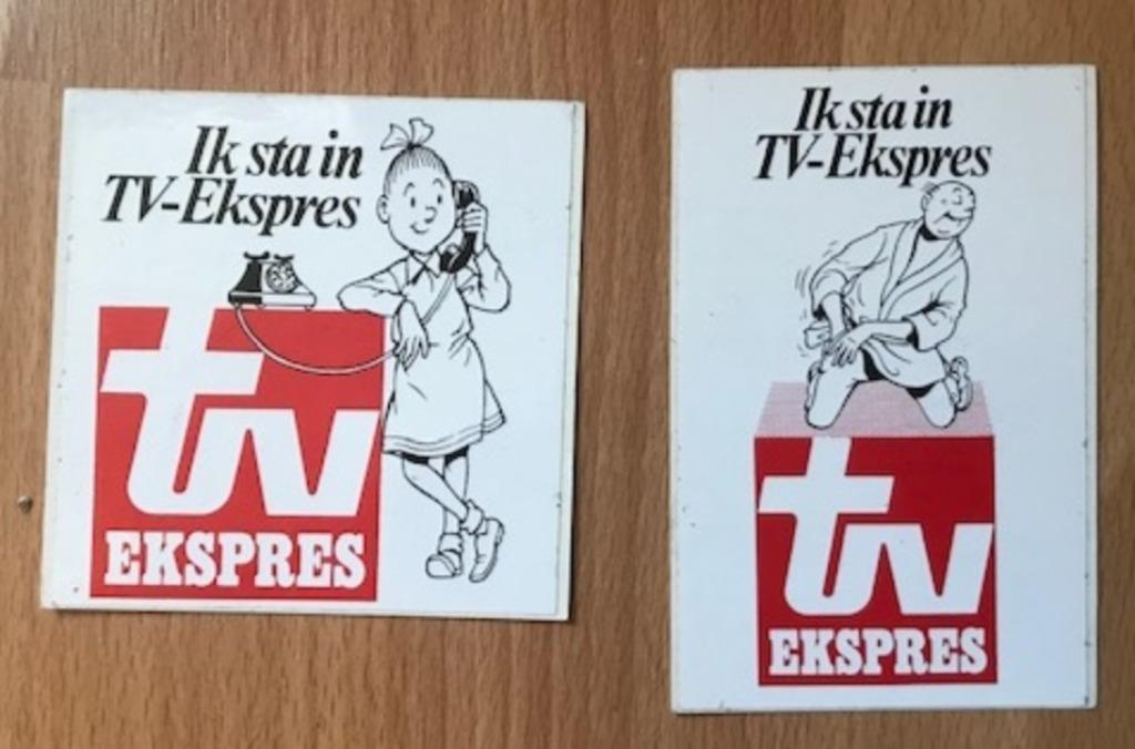 SUSKE EN WISKE - 2 OUDE ONGEBRUIKTE TV EKSPRES STICKERS, Verzamelen, Ophalen of Verzenden, Suske en Wiske, Nieuw, Plaatje, Poster of Sticker