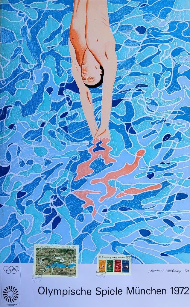 David Hockney - Diver - Officiele zegels, Ophalen of Verzenden